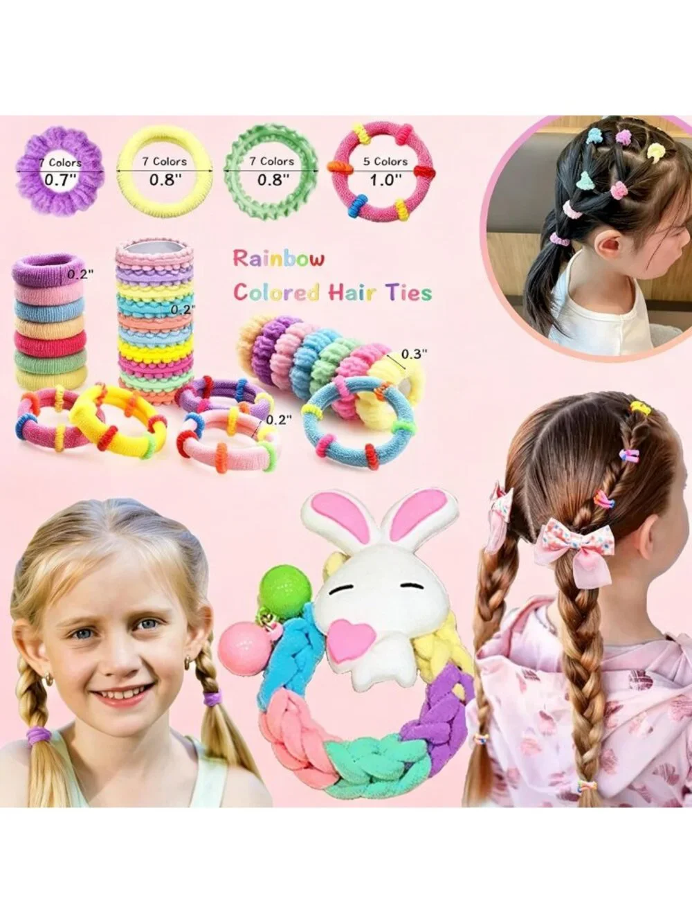 252-Piece Hair Accessories Set with Pink Storage - Perfect Back to School Gift